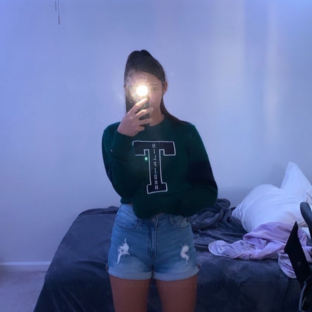 High waisted denim shorts